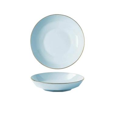 Imagem de Conjunto de utensílios de mesa de cerâmica domésticos Phnom Penh pintado à mão celadon prato de 20 cm com padrão de corte