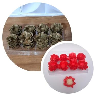 Imagem de Forminhas para Doces, 80 Peças Decorativas em Formato de Flor para Festas, Casamentos e Aniversários (Ouro e Vermelha)