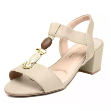 Imagem de Sandalia Modare 7109.465 Pedraria Salto Grosso Elastico Feminino