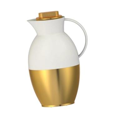 Imagem de Ｂｅｓｇａ Bule térmico para café com isolamento térmico, enfeite versátil para inauguração de casa, 1 litro com bico, jarra de água, garrafa térmica, chaleira, Branco
