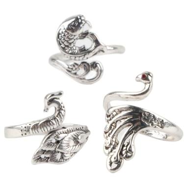 Imagem de Brass de Anel de Alça tricô Ajustável, Design crochê crochê Design Pavão 3pcs, para tricô e, Criado a Partir Material Latão, Garantindo Durabilidade e Resistência a