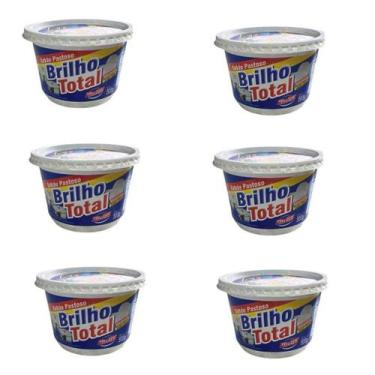 Imagem de Kit 6 Brilho Total Pote Limpa Alumínio Panelas Pratas 500gr - FUZETTO