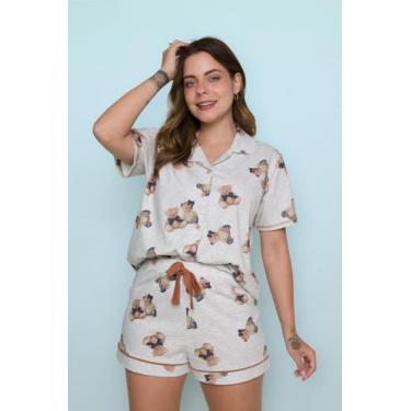 Imagem de Pijama Americano Curto Ursos Mescla - Pink Dream, G1