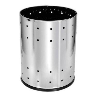 Imagem de Lixeira Aço Inox Casa Ou Escritório 22 Litros Telada