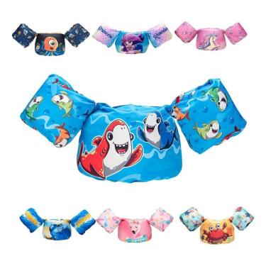 Imagem de Colete Flutuador Infantil Salva Vidas Não Pequenos Sharks