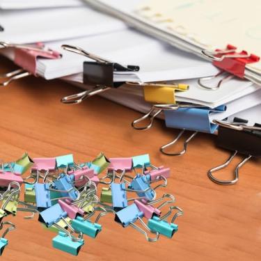 Imagem de Fichário de folhas soltas/mola - plástico durável, comporta 200 folhas para escritório/organização doméstica - cor 24 peças (32 mm)