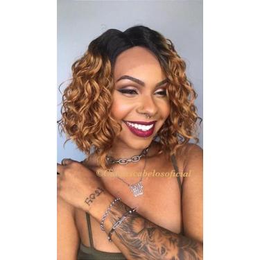 Imagem de Peruca Lace Front Fibra Futura Chantel Caramelo 1T/30 - 35 cm - Cia do