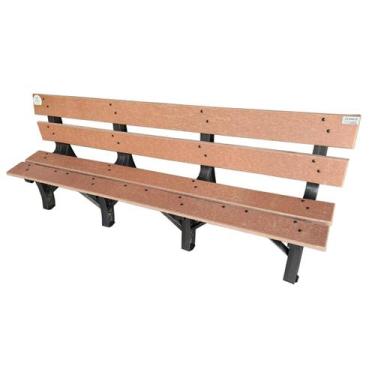 Imagem de Banco Jardim Madeira Plástica Maciça Reforçada Marrom 200cm Lanci Exte