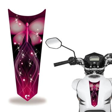 Imagem de Adesivo Faixa Gravata Tanque Moto Cg 160 125 Titan Fan Borboleta Rosa