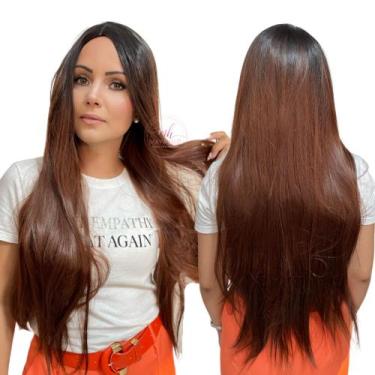 Imagem de Peruca Wig 100% Orgânica Pode Pranchar Super Natural Lisa Ombre Hair A