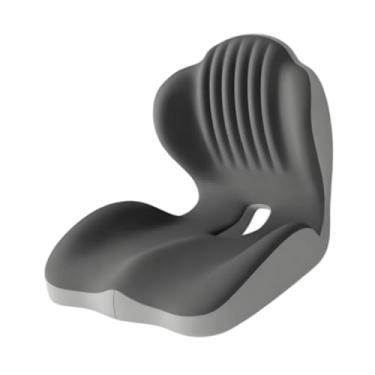 Imagem de Kokiya Almofada de assento, apoio para as costas, encosto, ergonômico, versátil, portátil, macio, almofada para cóccix, apoio lombar para assentos de carro, Preto