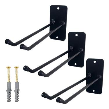 Imagem de 2X Kit 3 Suportes Porta Vassoura Rodo Parede Gancho Organiza