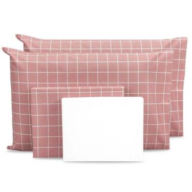 Imagem de Lençol Queen 6 Pçs Estampado Percal 180 Fios Bainha 40cm Altura Coleçã