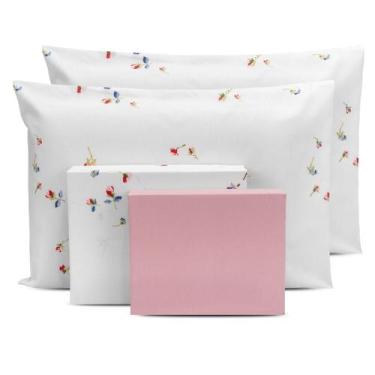 Imagem de Lençol Queen 6 Pçs Estampado Percal 180 Fios Bainha 40cm Altura Coleçã