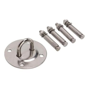 Imagem de Ganchos de gancho, gancho de suporte de teto e parede para capacidade de 499 kg com parafusos de âncora, redes de ioga internas e externas, sacos de pancada (prata)