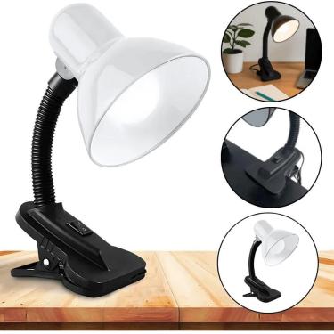 Imagem de Abajur De Mesa Branco Garra Flexível Bocal Lâmpadas Até 5W