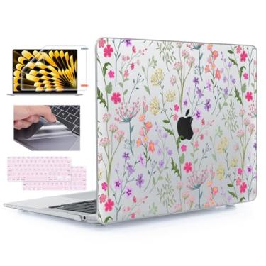 Imagem de YSCLBAHUK Capa compatível com MacBook Air de 13 polegadas 2021 2020-2018 M1 A2337 A2179 A1932 Retina, protetor de tela rígida e adesivo para trackpad e capa de teclado para Mac M1 de 13,3 polegadas
