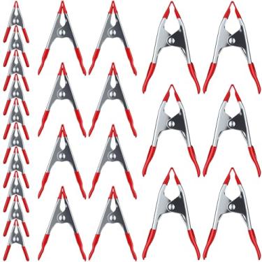 Imagem de Otoolling Conjunto de 24 braçadeiras de mola de aço 15 cm, 10 cm, 5 cm, braçadeiras de mola de metal resistente, abertura de mandíbula de 5 cm, 3,6 cm, 2 cm, para trabalhar em madeira, agarrar
