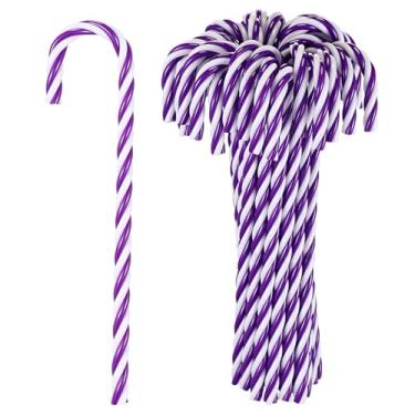 Imagem de Fiwochic 30 peças de enfeite de bengala de doces de Natal de plástico para pendurar na árvore de Natal, enfeites para decoração de muleta torcida, bengalas de doces para Natal, presente de Ação de