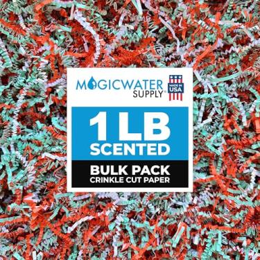 Imagem de Papel de corte enrugado perfumado MagicWater - 500 g - anéis frutados - perfeito para enchimento de papel desfiado, enchimento de cestas, caixas de presente, presentes de dama de honra, enfeites de