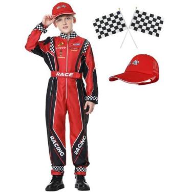 Imagem de Macacão Costume Treyrea Race Car Driver Boys Racer com boné
