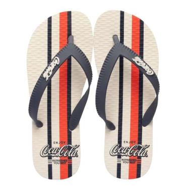 Imagem de Chinelo Coca Cola Smith Masculino, Branco, 44