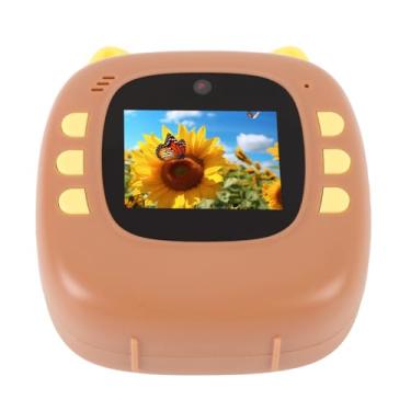 Imagem de Yunseity Câmera de Impressão Instantânea de Alta Definição Com Lente Dupla de 20 MP, Câmera de Viagem Compacta Com Zoom 4x para Meninos e Meninas, Tela HD de 2 Polegadas (Café)