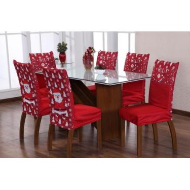 Imagem de Kit com 4 Capas para Cadeiras de Jantar Natalinas em Malha - Ametista 