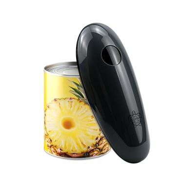 Imagem de Abridor de lata elétrico, operação automática com um toque, abridor de lata com uma mão operado por bateria para idosos, com corte de borda suave, utensílio de cozinha (cinza)