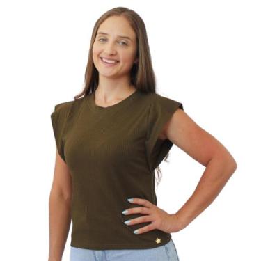 Imagem de Blusa Muscle Tee Canelada Casual Social Feminina Verão - Super Estilo,