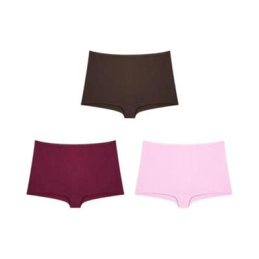 Imagem de Boxer Feminino Sem Costura - Kit com 3 Peças de Algodão Confortáveis, 