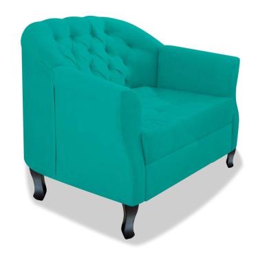 Imagem de Poltrona Julia A02 Suede - Adj Decor Cor Azul Turquesa