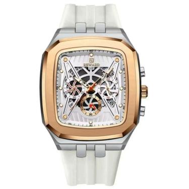 Imagem de Relógio De Quartzo Masculino Design Retangular à Prova D´gua Casual Branco