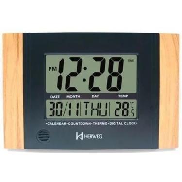 Imagem de Relógio Parede/mesa Digital Temperatura Calendário Alarme