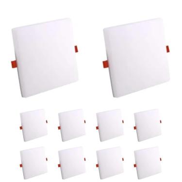 Imagem de Kit 15x Painel Plafon Frameless Borda Infinita Sobrepor Ou Embutir Quadrado 22x22 36W 6500K Bivolt