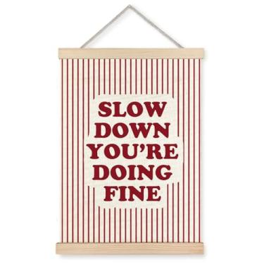 Imagem de YTRG Slow Down You're Doing Fine Wall Art Decor, Therapist Office, Posters em tela de afirmações positivas, decoração de parede emoldurada para sala de aula, conselheiro, escritório, dormitório