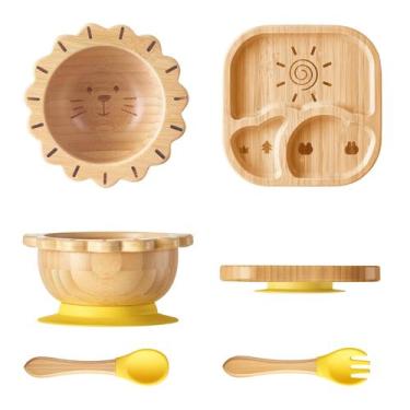 Imagem de Conjunto de alimentação para bebês BABY REMEMBER: ventosas de bambu, g