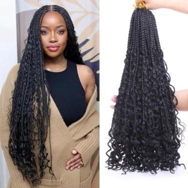 Imagem de Crochet Hair Beverlee Boho Box Braids 24 polegadas, 8 pacotes 1B