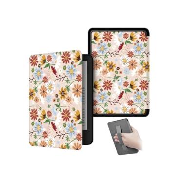 Imagem de Akacy Capa com estampa pintada com alça para o novo Kindle de 6 polegadas (11ª geração - versão 2024/2022) - capa leve de couro PU com hibernar/despertar automático para e-reader Kindle de 11ª geração