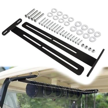 Imagem de ZNZMAIO Suporte em T para carrinho de golfe Soundbar - Compatível com SE18, SE26, SEB26, SEDS32, suporte de teto de aço ajustável, suporte de alto-falante universal (preto)