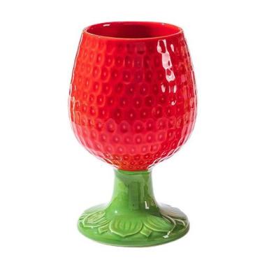 Imagem de Caneca de cerâmica de morango com capacidade de 350 ml em forma de fru