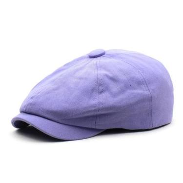 Imagem de Boné plano ajustável para homens em poliéster roxo 58cm - yiweisai