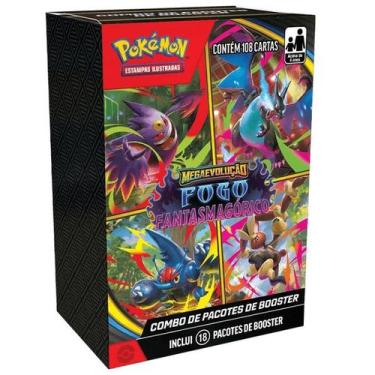 Imagem de Jogo Pokemon Booster com 18 Fogo Fantasmagorico Copag