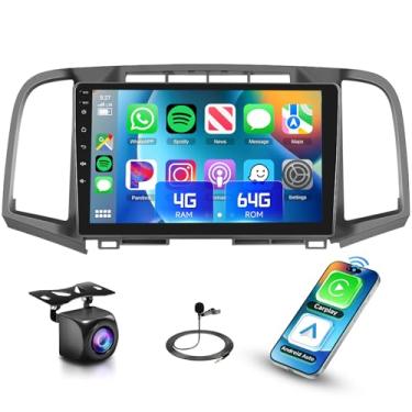 Imagem de Rádio estéreo 4 + 64 G para Toyota Venza 2008-2016, tela sensível ao toque IPS de 9 polegadas/Android 13/Wireless CarPlay/Android Auto/DSP 32 EQ/Navegação GPS/WiFi/5.0Bluetooth/FM/RDS/SWC/AHD