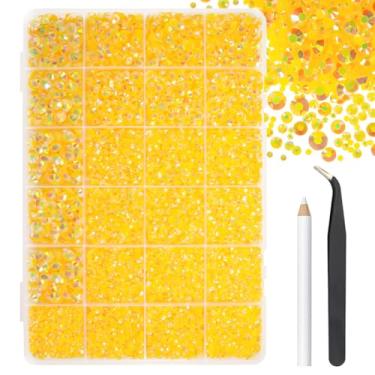 Imagem de 2 mm, 3 mm, 4 mm, 5 mm, 6 mm, laranja, amarelo, AB geleia, resina, flatback, strass, para artesanato, pedras planas, diamantes, pingentes para unhas, copos, garrafas, artesanato, sapatos, telefones