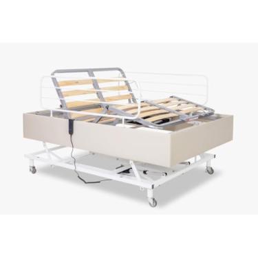 Imagem de Cama Hospitalar Casal Motorizada Comfort Com Elevação Do Leito C/ Rodas e Grades C/ Colchão Dueto Firme original Casal 1,40x2,00