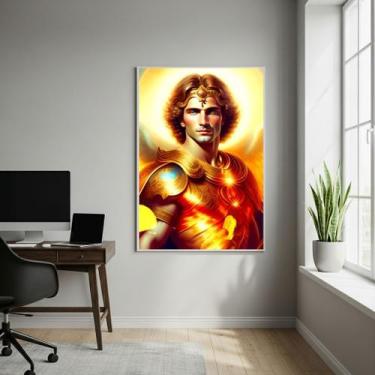 Imagem de Quadro Decorativo Arte de Arcanjo Uriel - 70x50cm Cor:Moldura Preta - 