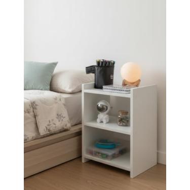 Imagem de Mesinha Mesa Cabeceira Apoio Moderna Quarto Home Simples (Branco)
