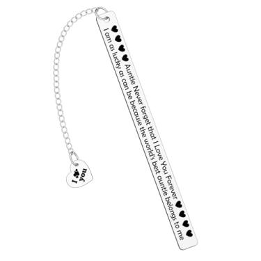 Imagem de Presentes de tia da sobrinha e tia marcadores de livro de metal presentes de anúncio de aniversário de Natal para tia irmã amante de livros presente de agradecimento