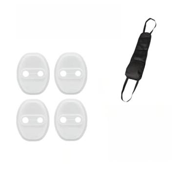 Imagem de Kit 4 Peças Protetor Anti Impacto para Porta de Carro – Amortecedor Borracha Universal Anti Colisão e Redutor de Ruídos (Kit Branco+Bolsa Organizador)